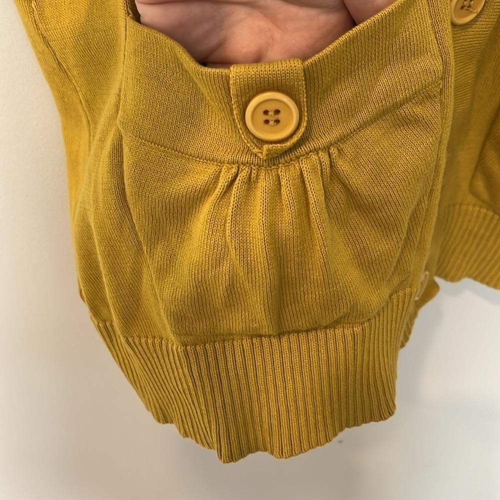 Anthropologie Tabitha Cardigan Shell Seeker Mustard Yellow Size M - Picture 5 of 7